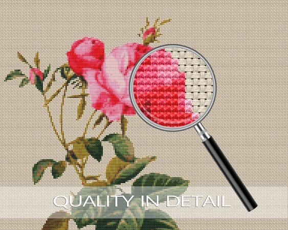 Pink Rose > Cross Stitch Pattern PDF