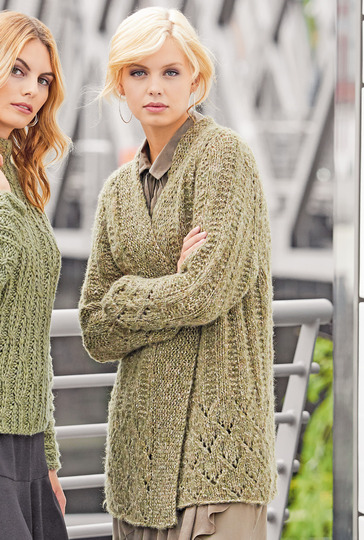 Strickanleitung: Cardigan in Oliv-Color