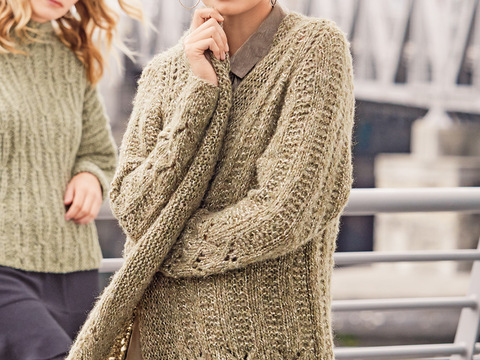 Strickanleitung: Cardigan in Oliv-Color