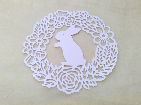 Osterhase Blumenkranz Plotterdatei SVG DXF FCM