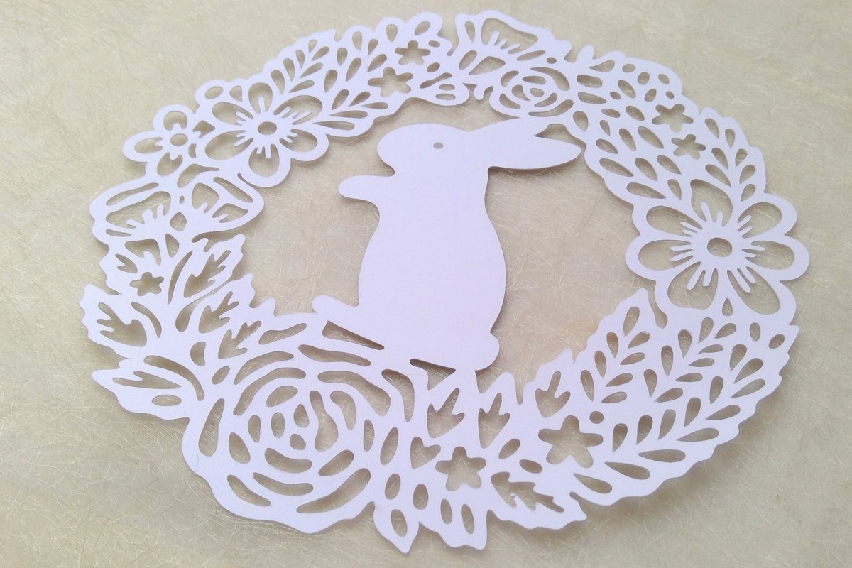 Osterhase Blumenkranz Plotterdatei SVG DXF FCM - Bild 4