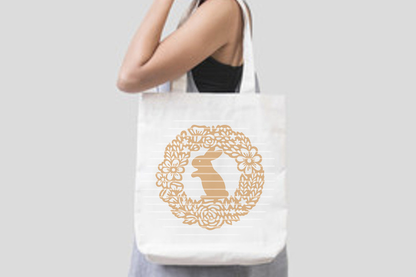 Osterhase Blumenkranz Plotterdatei SVG DXF