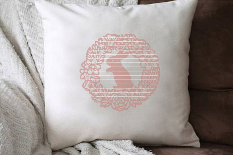 Osterhase Blumenkranz Plotterdatei SVG DXF