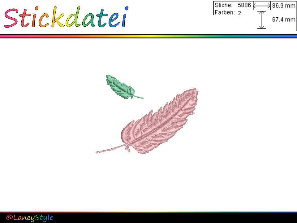 Stickdatei -  Stickmotiv "Feder - Federn"