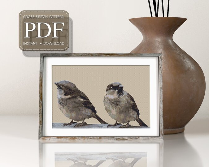 Sparrows > Cross Stitch Pattern PDF