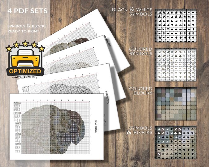 Sparrows > Cross Stitch Pattern PDF