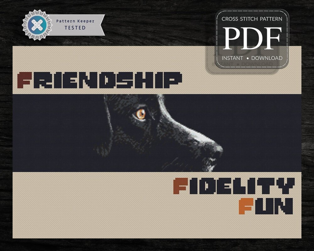 Black Dog > Cross Stitch Pattern PDF