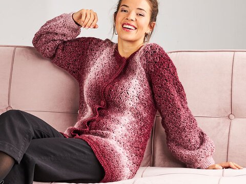 HÄKELJACKE BROMBEER-GRANNY