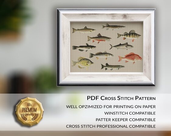 Food Fishes > Cross Stitch Pattern PDF