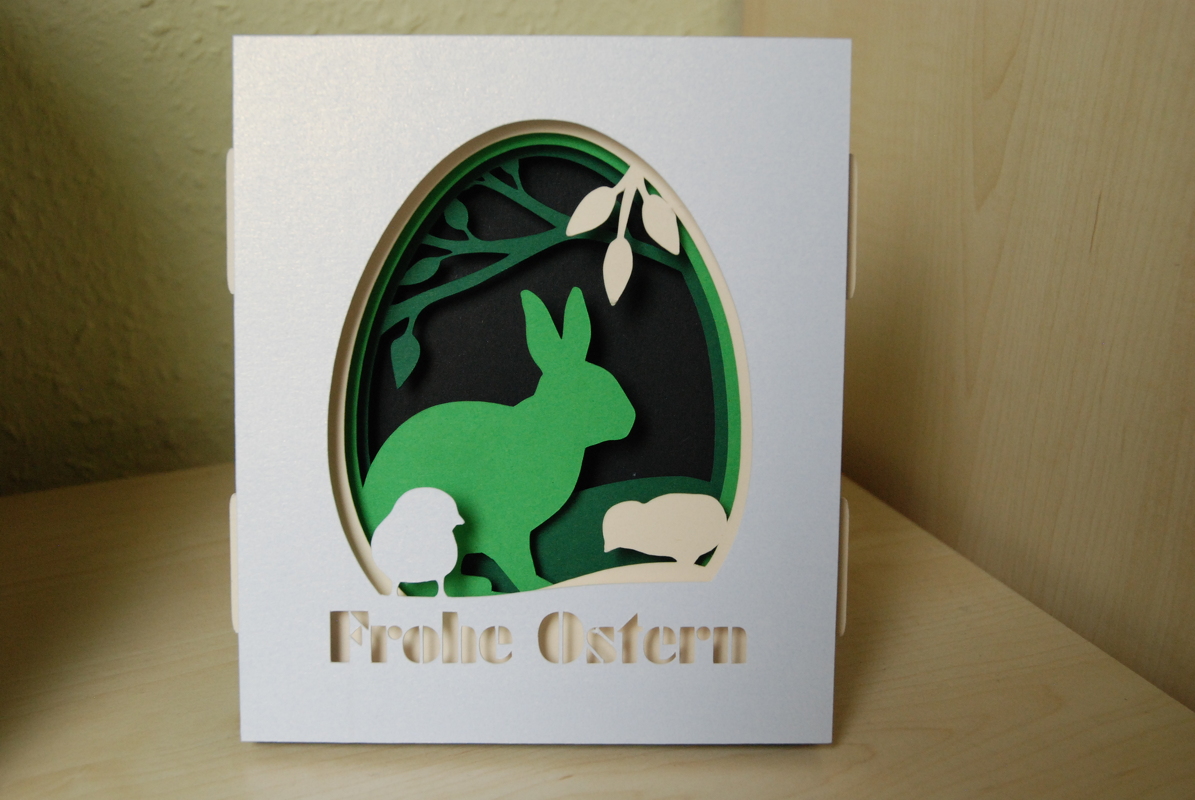 Anleitung Tunnelkarte zu Ostern mit Hase und Küken