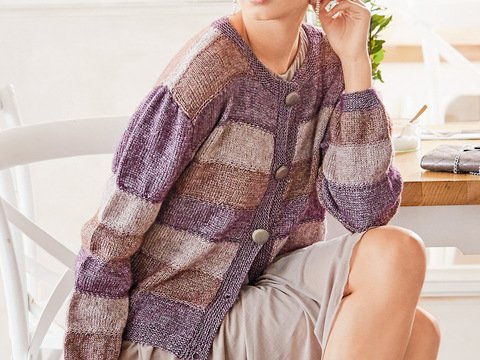 Strickanleitung: Streifen-Jacke mit Smokeffekt aus Softgarn