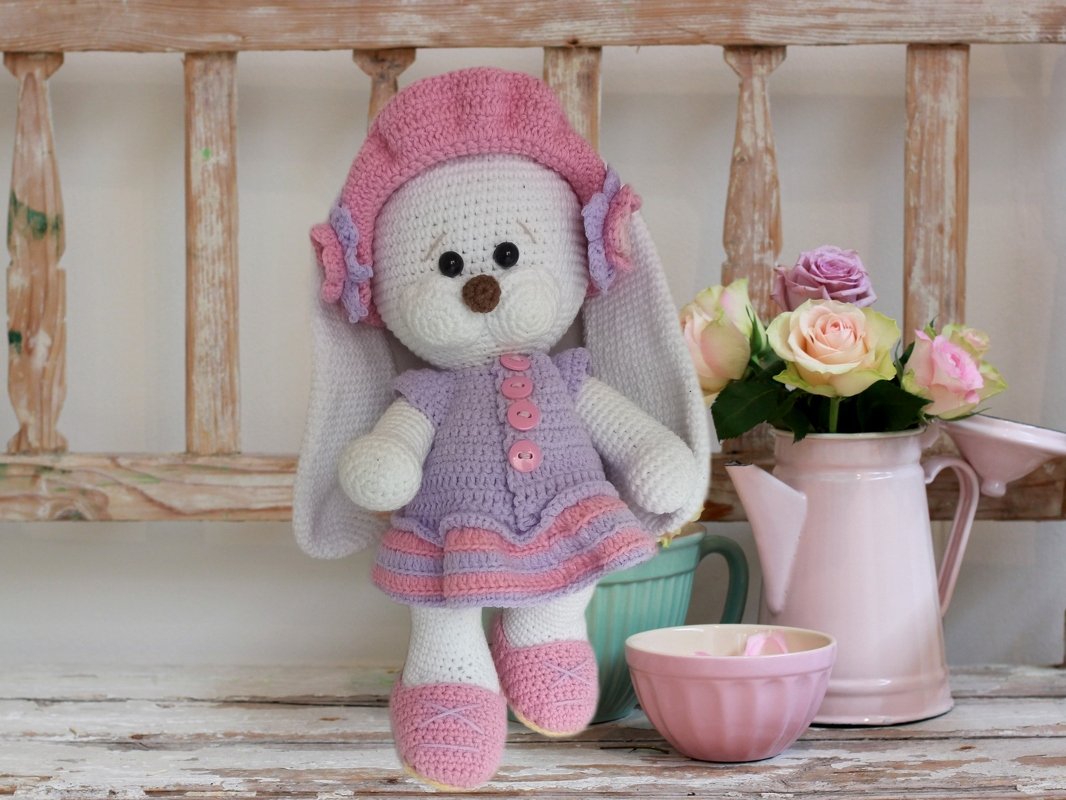 Frühlings kleidung Teddybär und Häschen.Häkelanleitung - Bild 4