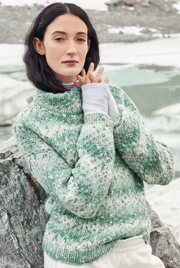 Strickanleitung: Pulli mit Stehkragen und modischem Degradé-Effekt