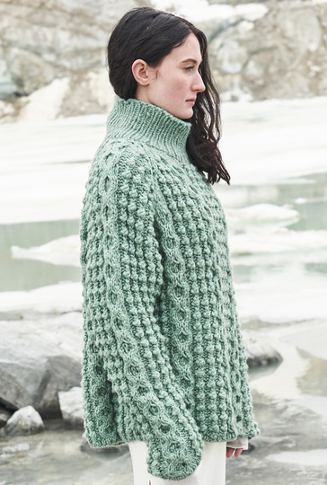 Strickanleitung: So lässig - der voluminöse Noppen-Zopfmuster-Pulli!