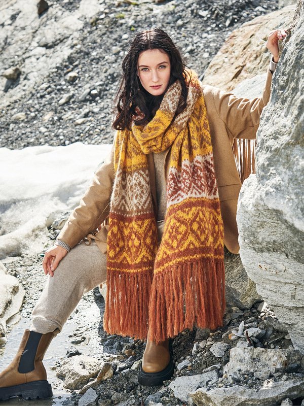 Strickanleitung: Übergroßer Schal mit Anden-Flair