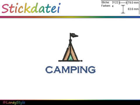 Stickdatei "Camping - Zelt"