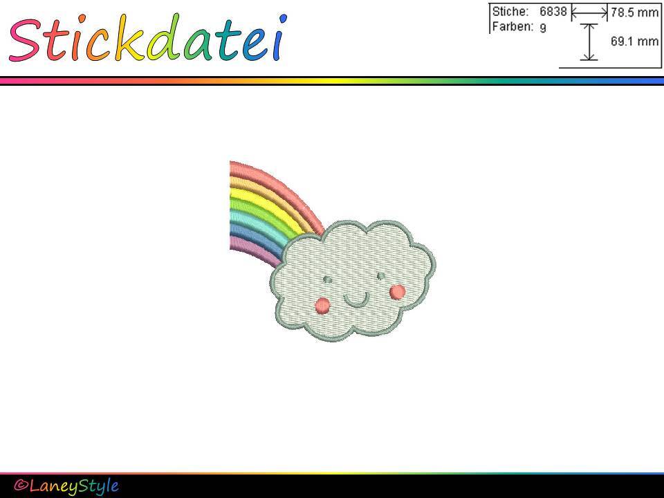 Stickdatei "Regenbogen - Wolke"