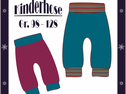 Nähanleitung Schnittmuster Hose für Kinder Gr. 98 - 128