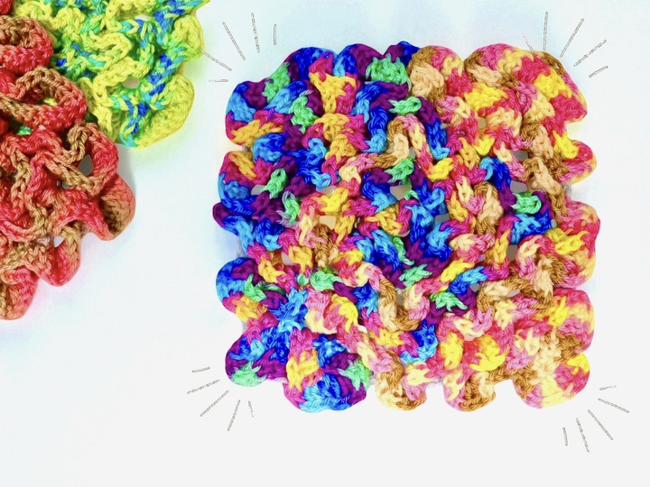 Korallen Granny Square - Häkelanleitung