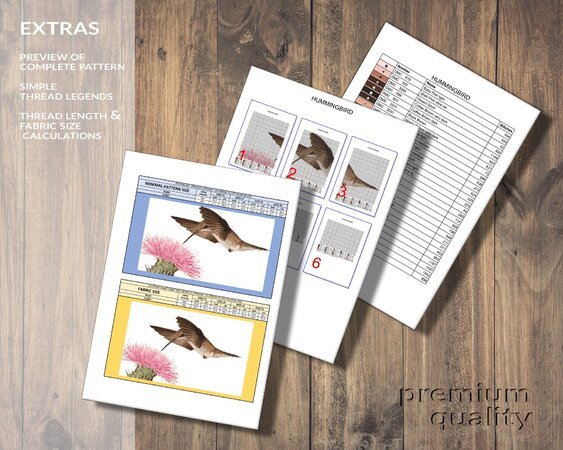 Hummingbird > Cross Stitch Pattern PDF