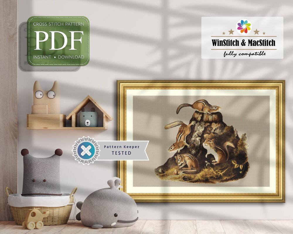 Chipmunk Family > Cross Stitch Pattern PDF - Image 6