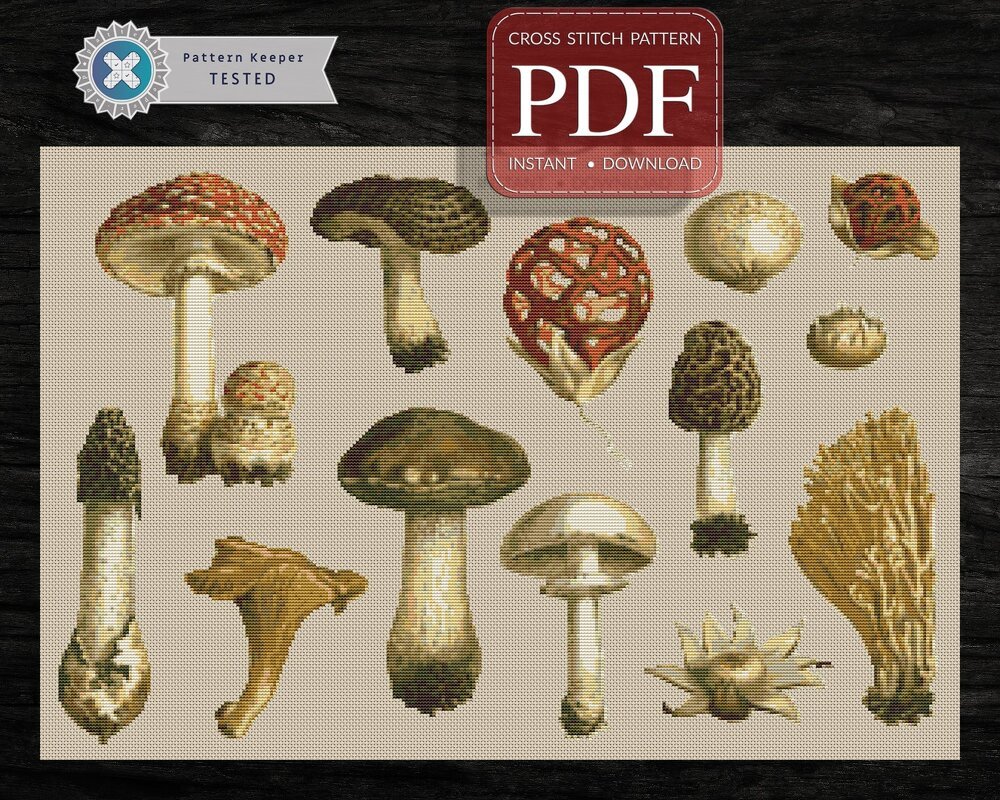 Mushrooms > Cross Stitch Pattern PDF
