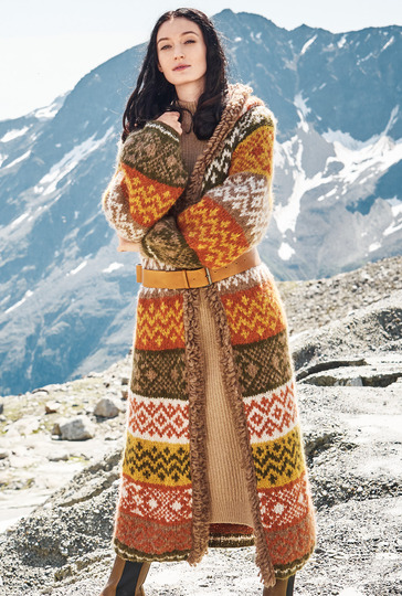 Strickanleitung: Longmantel in warmen Gewürztönen