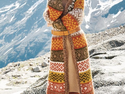 Strickanleitung: Longmantel in warmen Gewürztönen