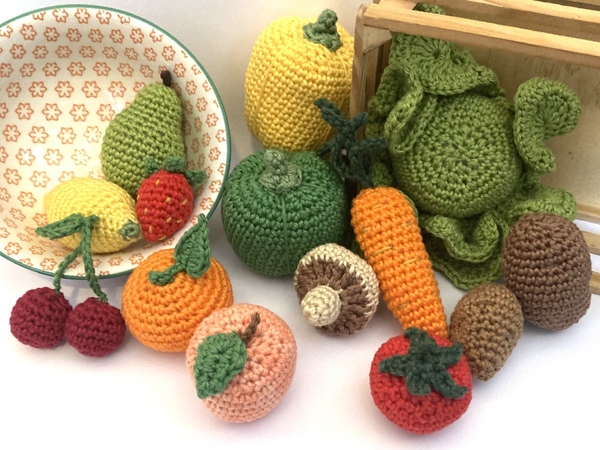 Anleitung Obst und Gemüse häkeln für die Kinderküche