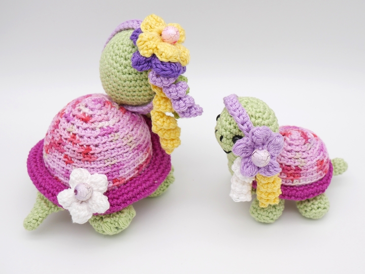 Häkelanleitung Schildkröten Mama mit Baby