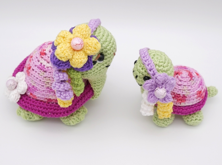 Häkelanleitung Schildkröten Mama mit Baby