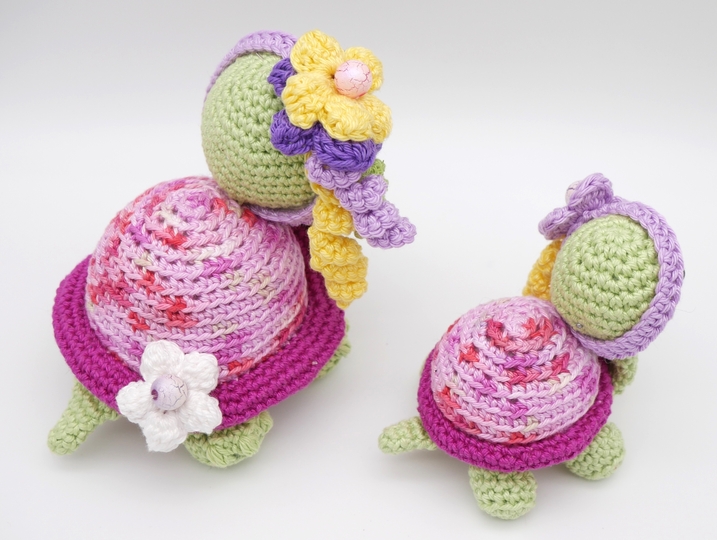 Häkelanleitung Schildkröten Mama mit Baby