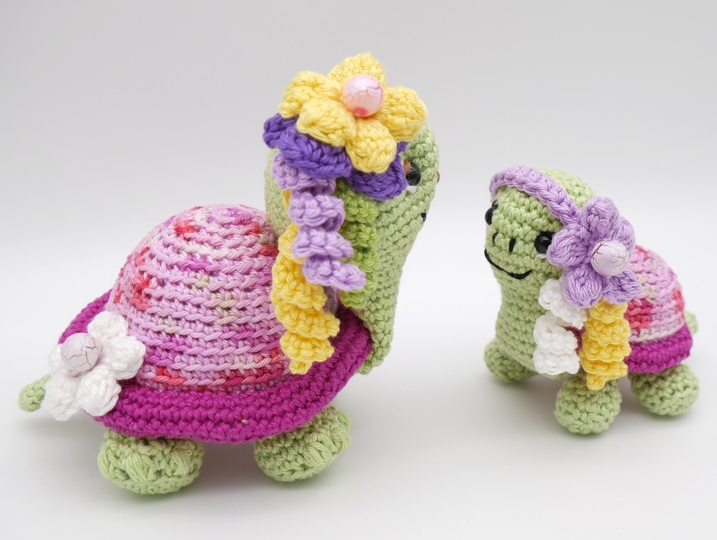 Häkelanleitung Schildkröten Mama mit Baby