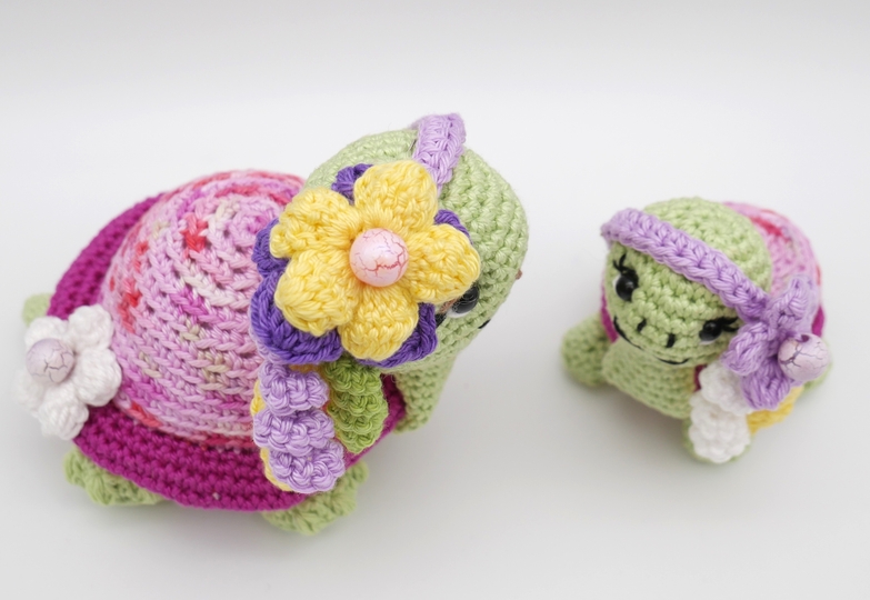 Häkelanleitung Schildkröten Mama mit Baby