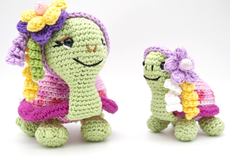 Häkelanleitung Schildkröten Mama mit Baby