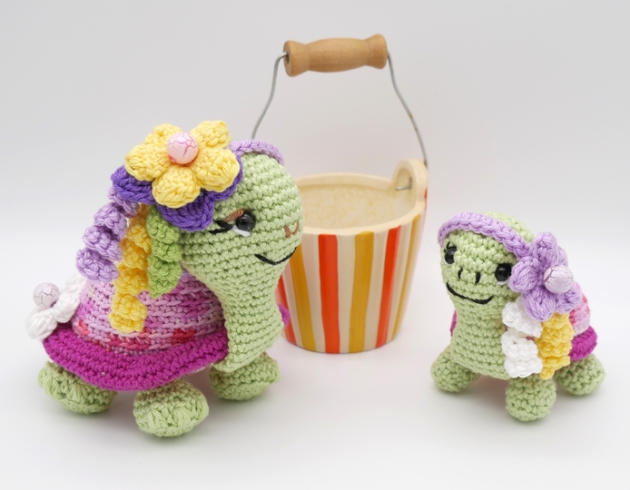 Häkelanleitung Schildkröten Mama mit Baby