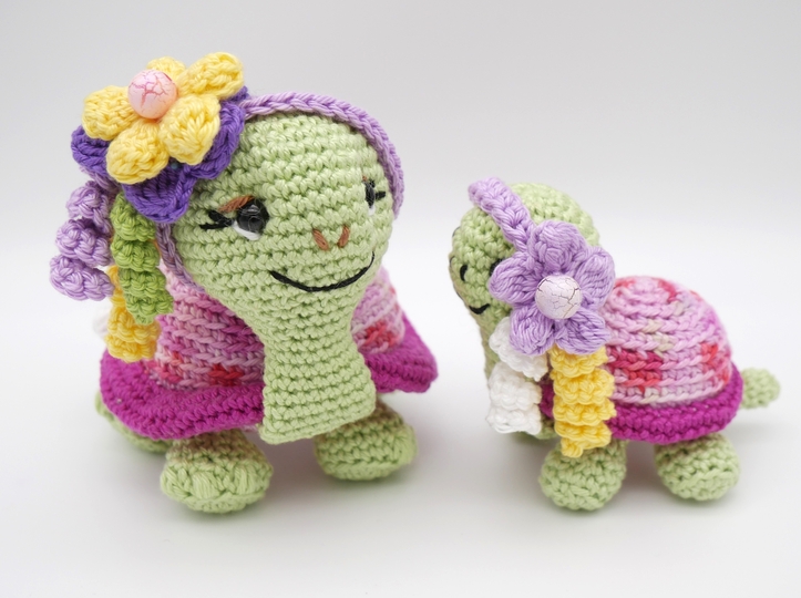 Häkelanleitung Schildkröten Mama mit Baby