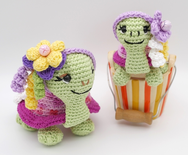 Häkelanleitung Schildkröten Mama mit Baby