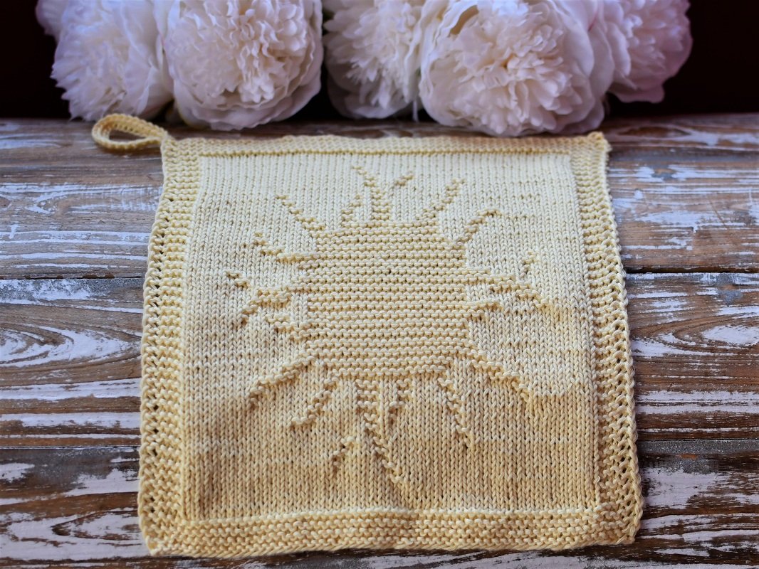 Knitting Pattern Wash- or Dishcloth "Sunshine" - easy