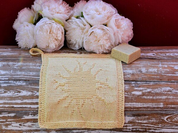 Knitting Pattern Wash- or Dishcloth "Sunshine" - easy