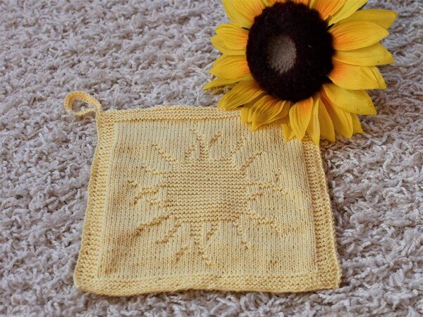Knitting Pattern Wash- or Dishcloth "Sunshine" - easy