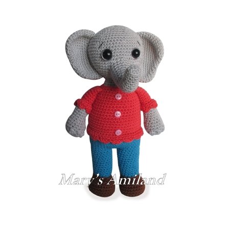 Gwendy Elephant the Ami - Amigurumi crochet pattern
