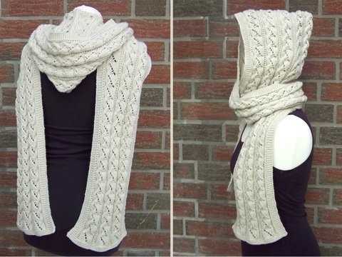 Strickanleitung für Kapuzenschal "Liebelei"