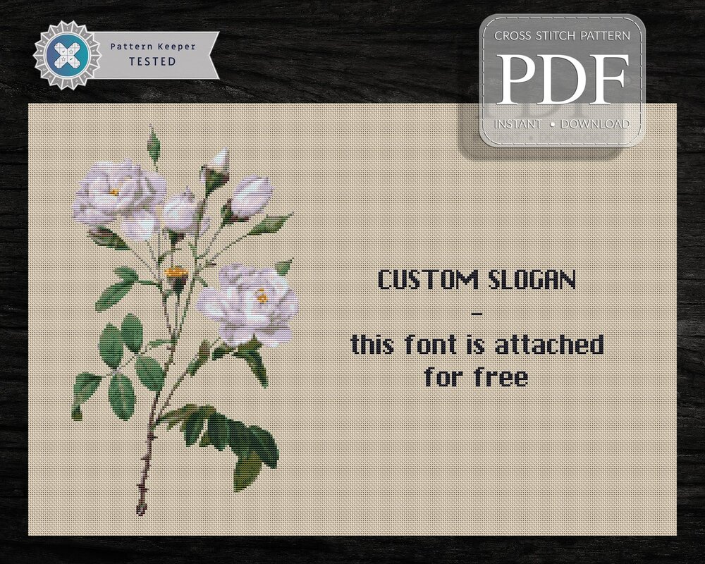 White Rose > Cross Stitch Pattern PDF