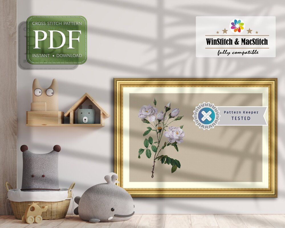 White Rose > Cross Stitch Pattern PDF - Image 3