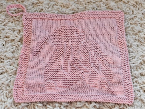 Knitting Pattern Washcloth "Cuddly Bunnies" - easy