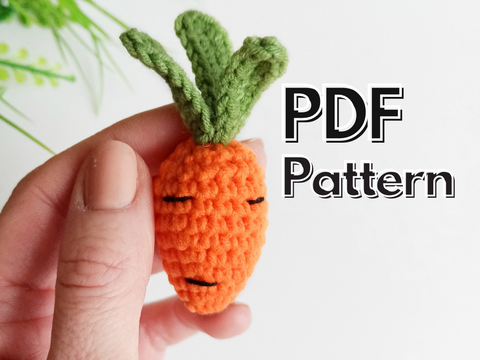crochet carrot mini food pattern