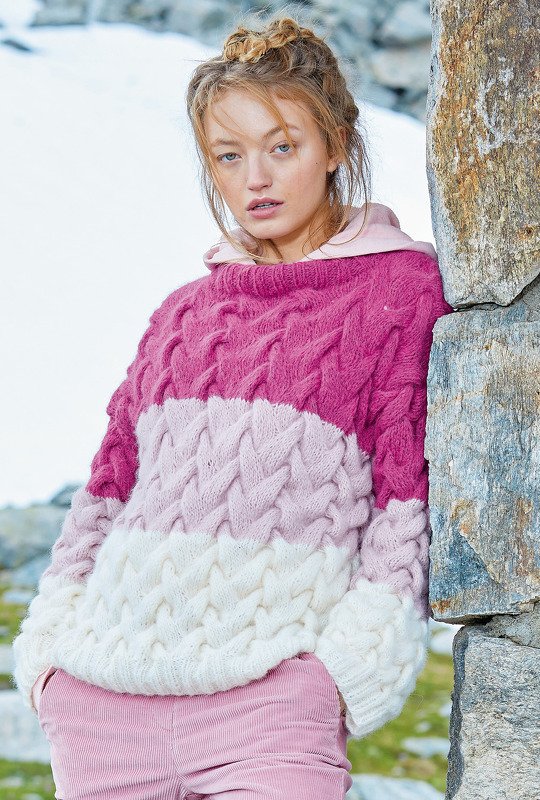 Strickanleitung: Pulli im Mustermix mit Blockstreifen - Bild 2
