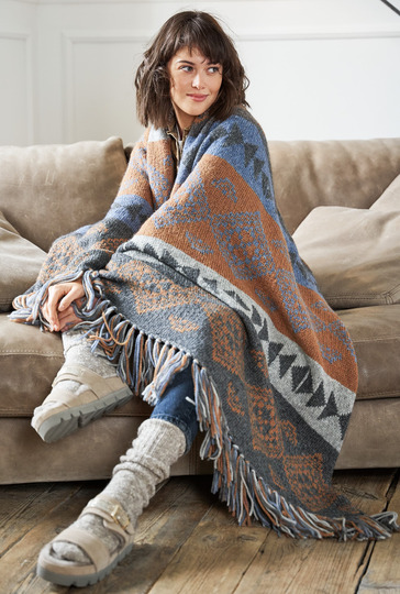 Strickanleitung: Kuscheliges Plaid im Jacquardmuster