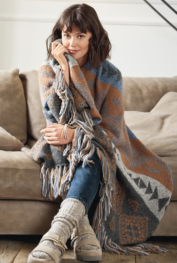 Strickanleitung: Kuscheliges Plaid im Jacquardmuster